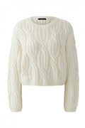 Oui Zopf-Pullover - creme